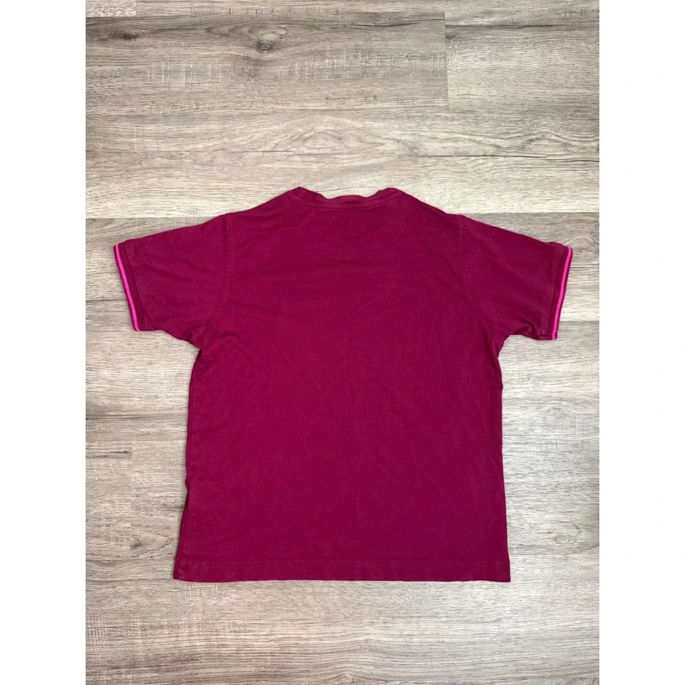 Psycho Bunny Girls Burgundy Pima Cotton Tee‎ Shirt Size 10-12 Medium Logo
